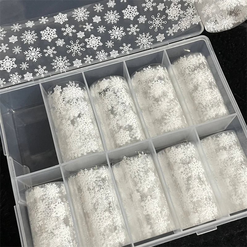 1 Box Multiflora Rose Nail Foils for Transfer Paper Flowers Stickers Sliders Nails Wraps DIY Floral Rosa Nail Art Decorations