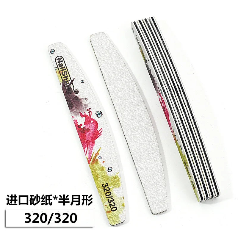 10 Pcs Nail File, Emery Board Nail Files for Acrylic Nails and Natural Nails, Double Sided Fingernail File Gel Nail Reusable