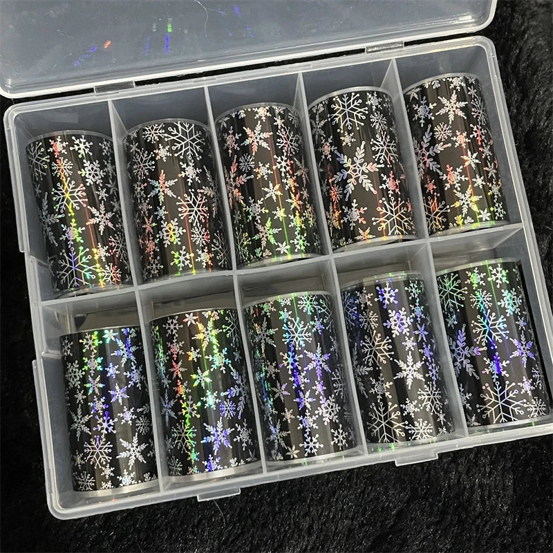 1 Box Multiflora Rose Nail Foils for Transfer Paper Flowers Stickers Sliders Nails Wraps DIY Floral Rosa Nail Art Decorations