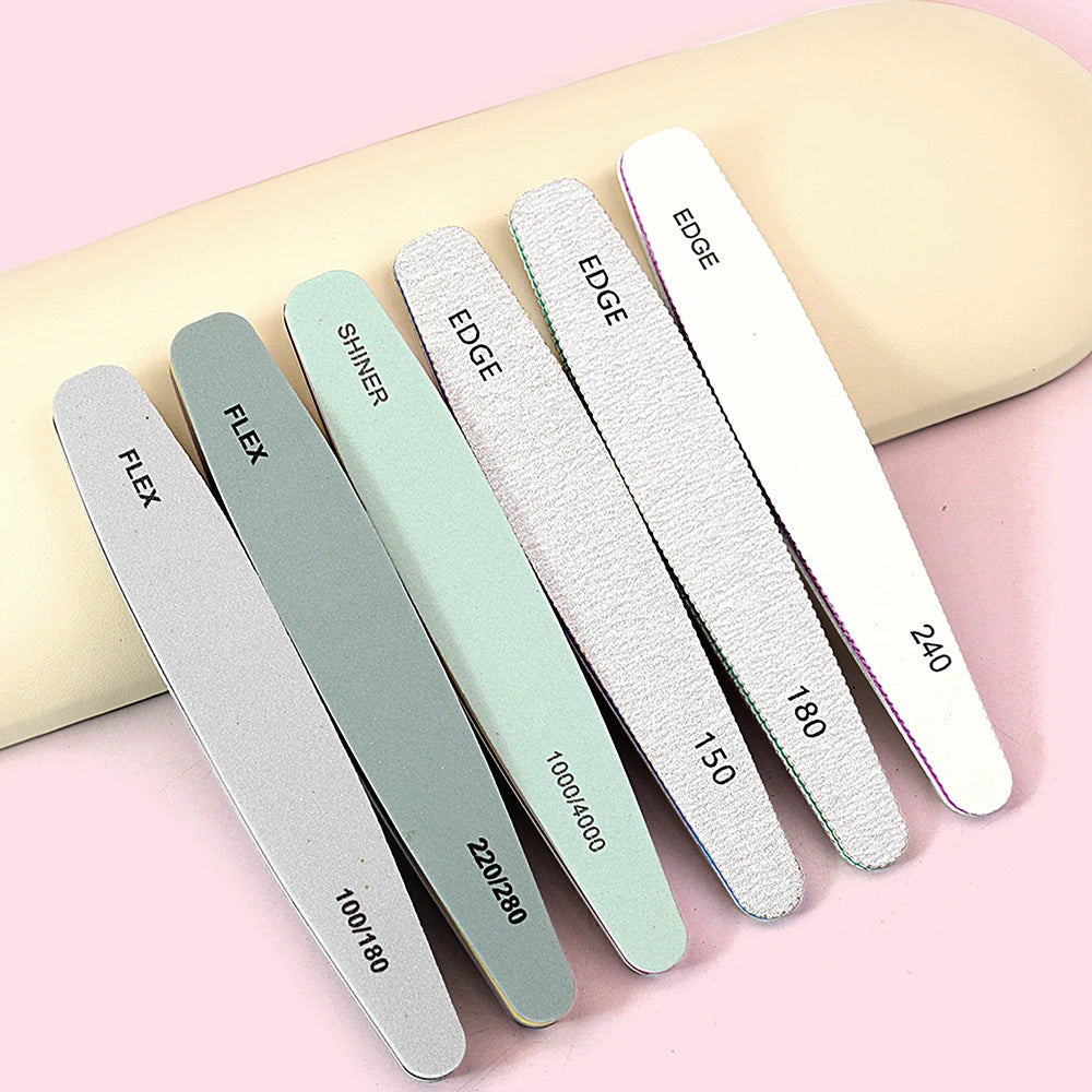 6Pcs Professional Nail File Buffer 100/180 , 220/280, Grit Nail File 240.
.