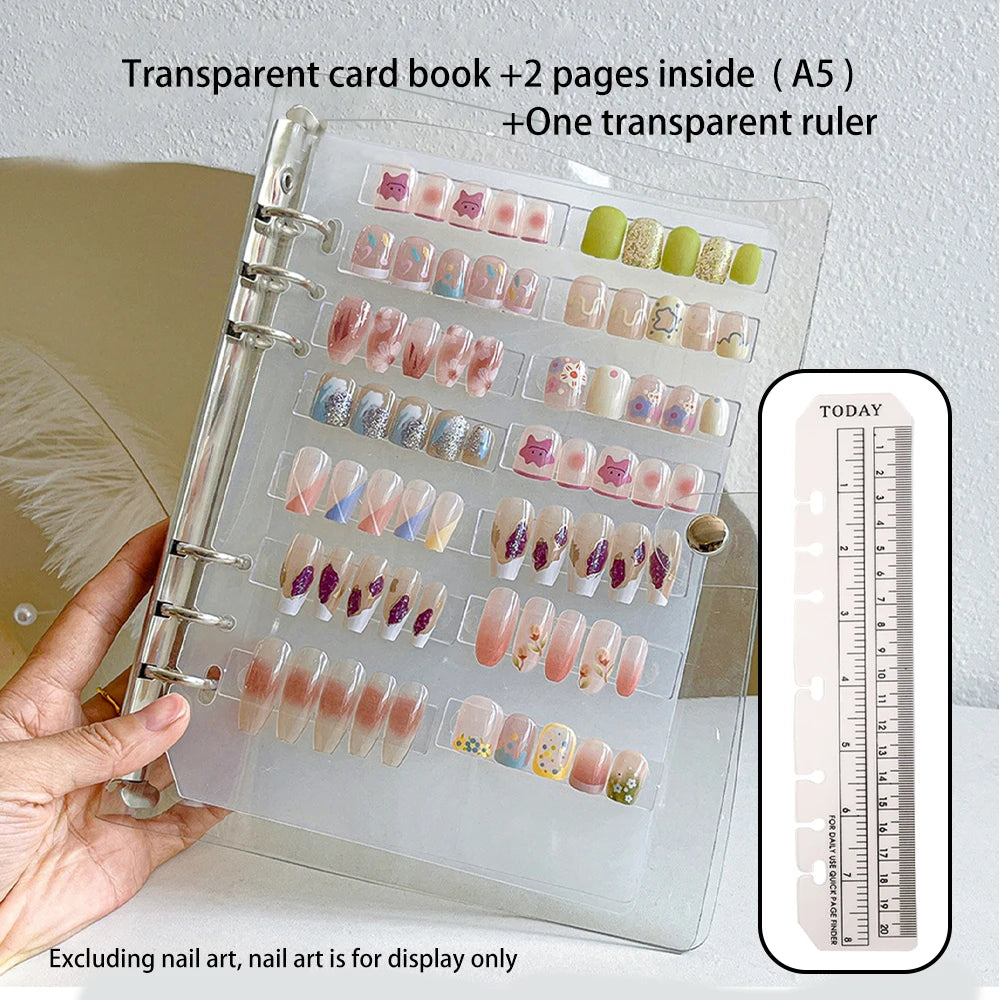 Nail Art Piece Storage Book Large Capacity Exhibition Photo Album Card Clip Display Board DIY Simple Album Storage Book