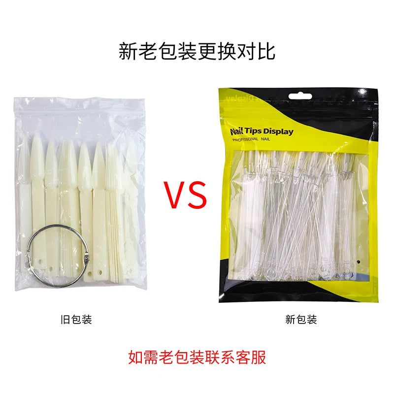 50pcs/bag Nail Color Card for Nail Art Display False Tips Clear Nature Nail Art Display Oval Fan Style Practice Manicure Tools