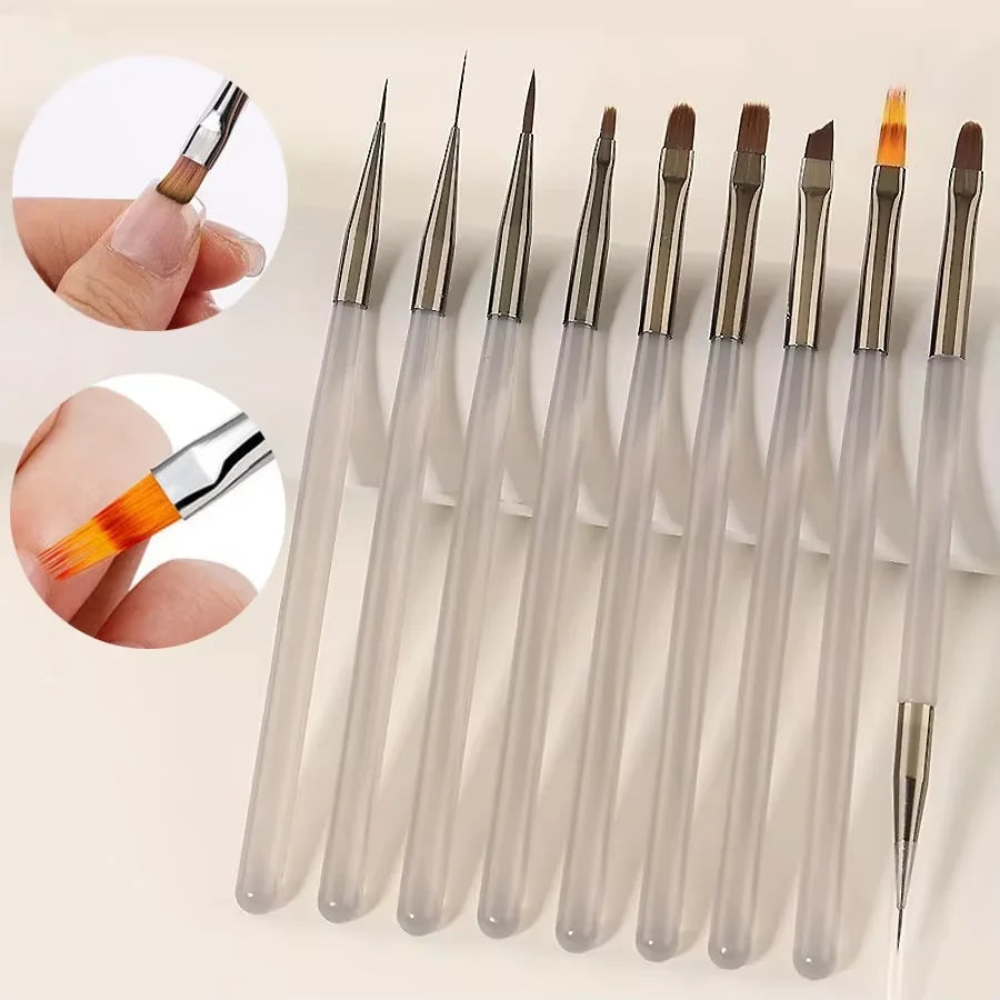 9-Piece Nail Art Design Gel Brush Set