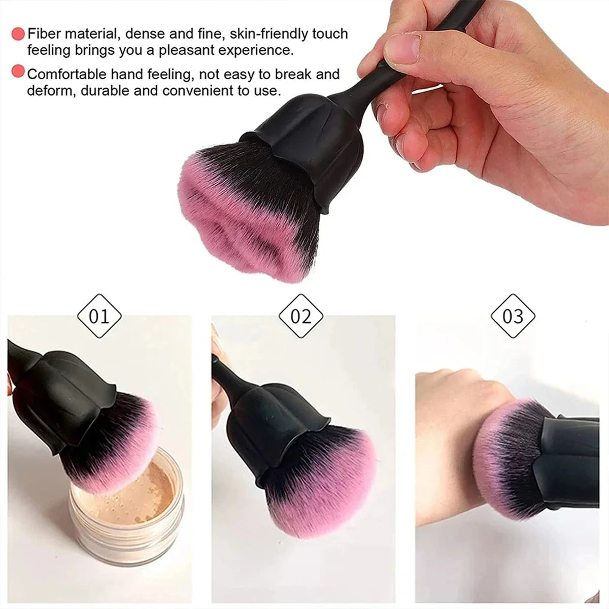 Flower Nail Brush for Manicure  Rose Shape Nail Art Brushes Round Small UV Gel Polish Powder Cleaning Tools Nail Accesories
