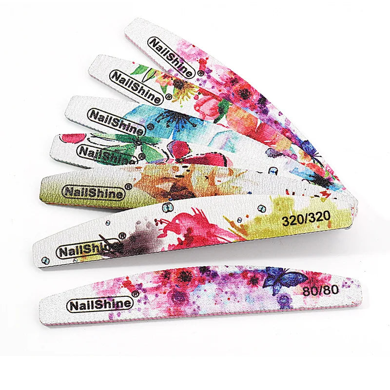 10 Pcs Nail File, Emery Board Nail Files for Acrylic Nails and Natural Nails, Double Sided Fingernail File Gel Nail Reusable