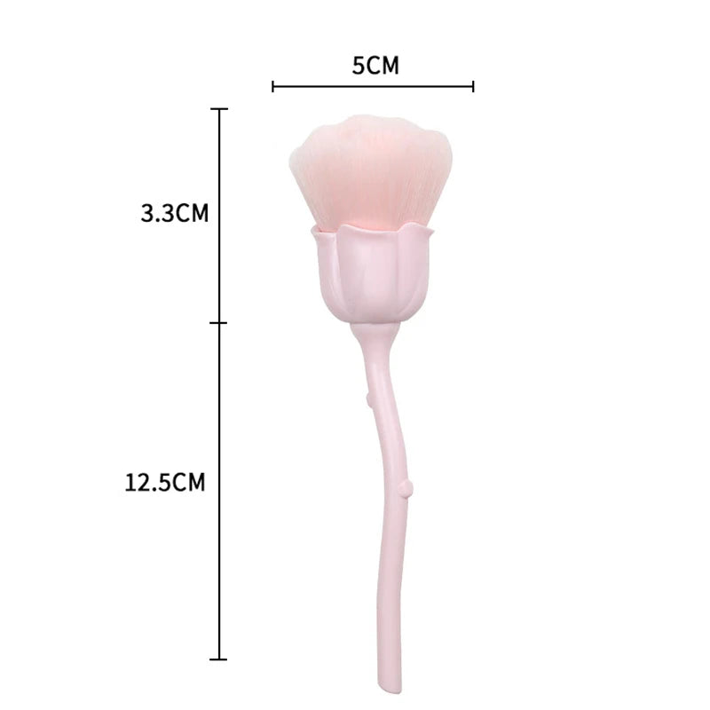 Flower Nail Brush for Manicure  Rose Shape Nail Art Brushes Round Small UV Gel Polish Powder Cleaning Tools Nail Accesories