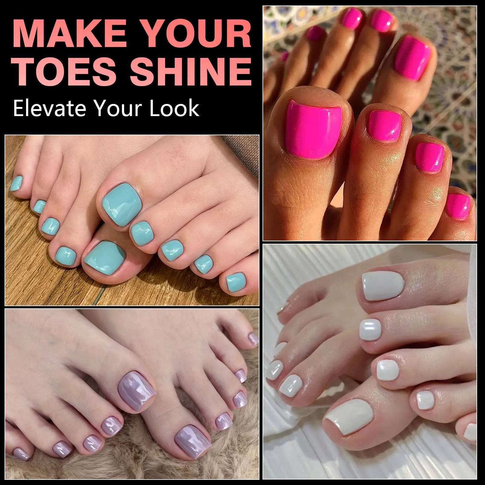 240pcs Clear Soft Gel Full Cover Fake Toenails