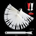 50pcs/bag Nail Color Card for Nail Art Display False Tips Clear Nature Nail Art Display Oval Fan Style Practice Manicure Tools
